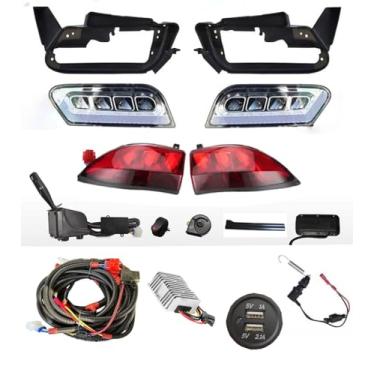 Imagem de Dr.Acces Kit de luz LED Club Car Tempo para carrinhos de golfe Club Car Tempo com iluminação LED completa e luz de sinal, carregamento USB, com conversor CC 12V-10A