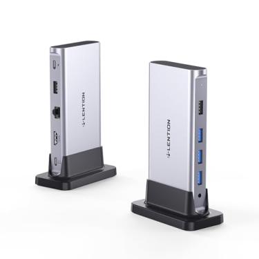 Imagem de LENTION USB C Docking com 4K@60Hz HDMI, USB 3.0/2.0, Gigabit Ethernet, 100 W PD e Adaptador Aux Compatível 2022-2016 MacBook Pro, Mac Air/Surface, Driver Estável certificado (CB-D53s, Prata)