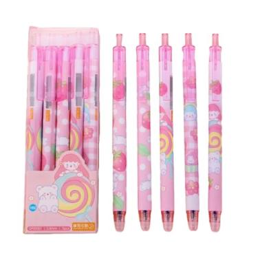 Imagem de Joucien 5 peças/caixa - Caneta neutra apagável azul de 0,5 mm para alunos do ensino fundamental, caneta de fricção térmica neutra (1 caixa) - 0,5 mm (azul)