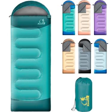 Imagem de Xelaro Sacos de dormir para adultos, crianças, 3 estações, clima frio e quente, impermeável, sacos de dormir leves para acampamento, caminhadas, viagens ao ar livre