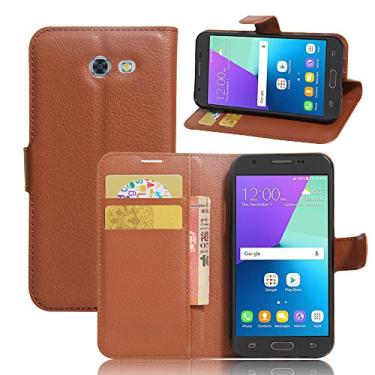 Imagem de Capa para Samsung Galaxy J3 Prime – Capa flip carteira de couro PU para Samsung Galaxy J3 Prime, capa de proteção de telefone estilo empresarial, capa com [compartimentos para dinheiro e cartão]