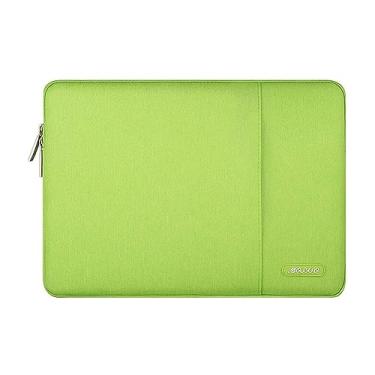 Imagem de Capa MOSISO para laptop de 13 a 13,3 polegadas, compatível com MacBook Air/Pro 13”/Pro 14”, notebook HP, Dell, ASUS, Lenovo, bolsa vertical de poliéster com bolso, verde-limão