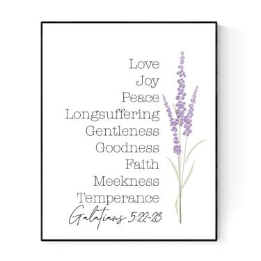 Imagem de Agape Christian Art Fruit Of The Spirit | Love, Joy, Peace, Long-suffering, Gentleness, Goodness, Faith, Meekness, Temperance | Gálatas 5:22-23 | Impressão artística (11x14), branco, preto