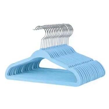 Imagem de Kit 50 Cabides de Veludo Infantil Slim Ultrafino (Azul)