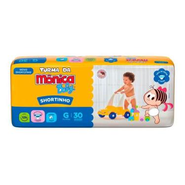 Imagem de Fralda Shortinho Turma da Mônica Baby Tamanho G com 30 Fraldas Descart