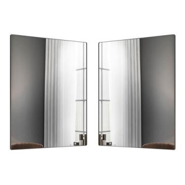 Imagem de Kit 2 Espelhos Decorativos Retangular Liss 90x60cm Moldura em Aço Pret