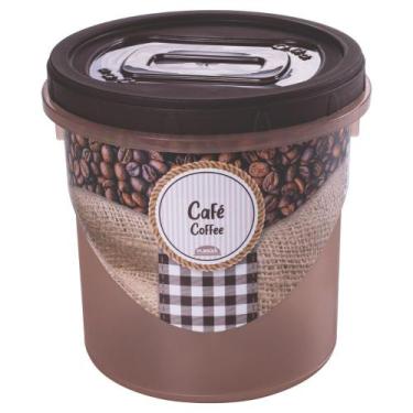 Imagem de Porta mantimentos com tampa rosca café 1,8 litros Plasutil ref. 6399