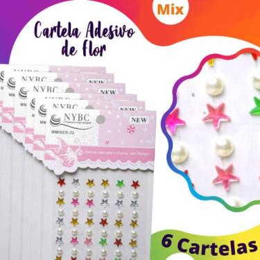Imagem de Cartela De Adesivo Estrela Mix - Sticker C/6 Unidades - Mmixer22 - Nyb