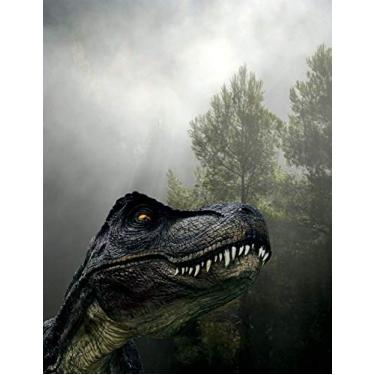 Imagem de Dinosaur In Forest Composition Book: 8.5 x 11 College Ruled Line Paper 200 pages (100 sheets)