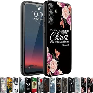 Imagem de HQUSZPT Capa compatível com Samsung Galaxy S24 Plus, capa protetora fina à prova de choque para Samsung Galaxy S24 Plus, Filipenses 4:13, flores de pônei