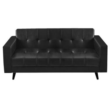 Imagem de Sofá para Escritório Roma 03 Lugares - material sintético - Cor Preto 