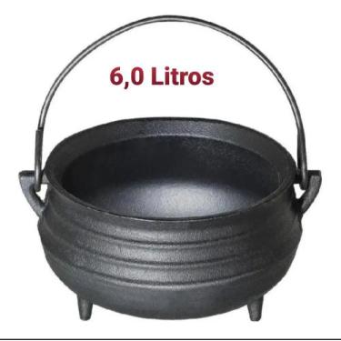 Imagem de Caldeirão Panela Tripé Ferro Sem Tampa 6 Litros Postagem Rápida  - San