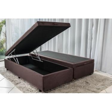Imagem de Box baú Queen Bipartido Marrom   40x158X198 - Plenna Box 