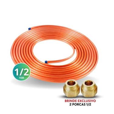 Imagem de Tubo De Cobre Flexível 1/2 12,70mm Panqueca C/ 15 Metros - NoBrand