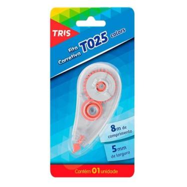 Imagem de Fita Corretiva Branca 5mm x 8 m Rosa Claro T025 Tris