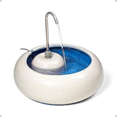 Imagem de Fonte Bebedouro em Cêramica para Gatos RR4PETS Branca e Azul