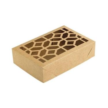 Imagem de Caixa com Visor Vazado S2 - Kraft - (10cm x 15cm x 4cm) - 10 unidades 