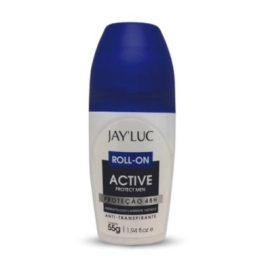Imagem de Desodorante Roll On Active Jay Luc 55G, Jay'Luc Cosméticos, Desodorante Antitranspirante Masculino Roll-On, Azul, Protect Men, Proteção Prolongada 48H