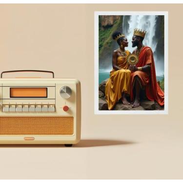 Imagem de Quadro Decorativo Oxum e Xangô 33x24cm - com vidro - Quadros On-line, 