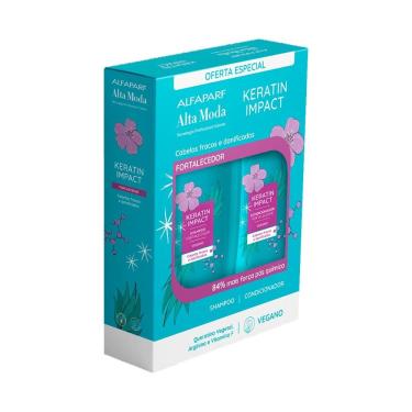 Imagem de Shampoo e Condicionador Alfaparf Alta Moda Keratin Impact Fortalecedor 300ml Cada