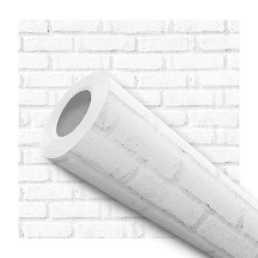 Imagem de Papel De Parede Vinílico Tijolo Branco Efeito Visual 3D Sala Quarto 10