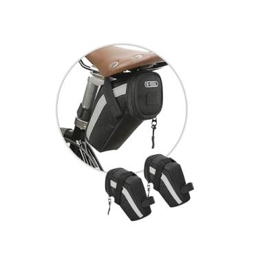 Imagem de UNIQOCK Pacote com 2 bolsas de assento de bicicleta, bolsa de ciclismo, bolsa de selim de bicicleta, bolsa de selim de bicicleta refletiva para um passeio de segurança, bolsa de bicicleta, bolsas de