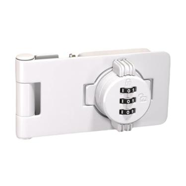 Imagem de Ｂｅｓｇａ Fechadura de combinação de armário com parafuso, trava giratória com senha, trava de armário sem chave para galpão ao ar livre, porta de animais de, Branco