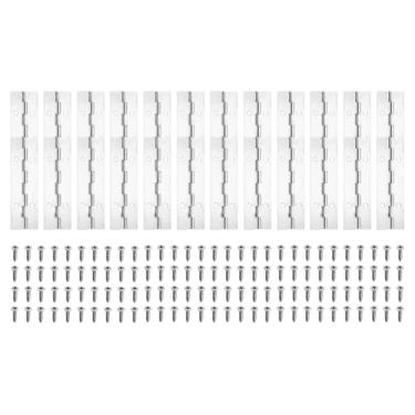 Imagem de PATIKIL Dobradiça de piano de 15 x 3 cm, dobradiça contínua de aço inoxidável 12Plver 304 com furos para porta de portão de piano, caixa de armazenamento de madeira, barco de armário, prata