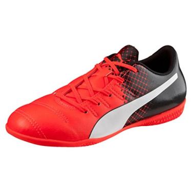 Imagem de PUMA Evopower 4.3 Tricks It Jr Tênis de futebol (criança pequena/criança grande), Red Blast/Puma branco, 6 Big Kid