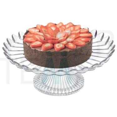 Imagem de Mini Prato de Vidro Com Pé Pétala Jasmin Vitazza: Para Bolo, Doces, So