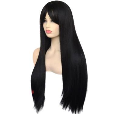 Imagem de Peruca Wig LIisa Preta Com Franja Organica 60Cm - GM HAIR