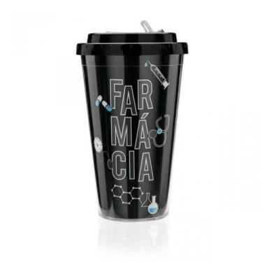 Imagem de Copo com Canudo Retrátil Profissão Farmácia - Amocanecas