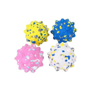 Imagem de Bolas de tênis grandes para cães, 4 peças, brinquedos para mastigar agressivos, brinquedos de mastigar para dentição de 7,5 cm, bola flutuante de água, bolas de busca, para cães grandes e médios
