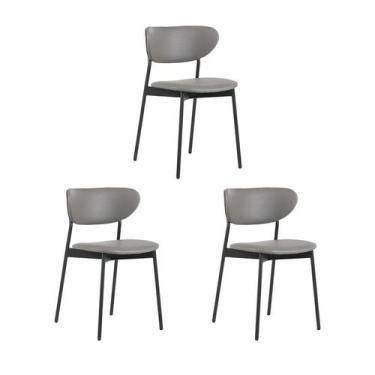 Imagem de Kit 3 Cadeiras Agatha Cinza Rivatti