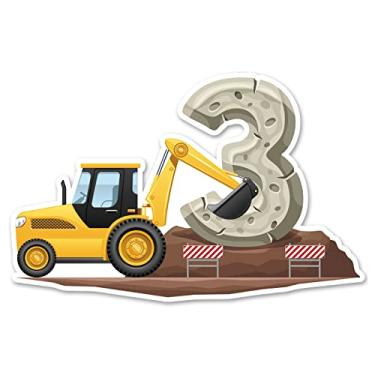 Imagem de Opomzk Convites de festa de aniversário de 3 anos de construção com envelopes, conjunto de 20 convites de festa de aniversário de 3 anos, dupla face