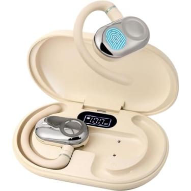 Imagem de Fones de ouvido de tradução inteligente, 144 idiomas, tradução bidirecional em tempo real, compatível com iOS e Android (bege)