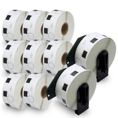 Imagem de BETCKEY - Etiquetas redondas de substituição compatíveis para Brother DK-1218 (2,5 cm), uso com impressoras de etiqueta Brother QL [10 rolos/10000 etiquetas + 2 molduras de suporte reutilizáveis]