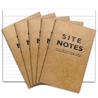 Imagem de Pacote com 5 cadernos Field Notes | Recarga de bloco de notas de campo pequeno para bolso de couro recarregável, carteira de diário de couro | Papel branco universal costurado 8,88 x 14 cm