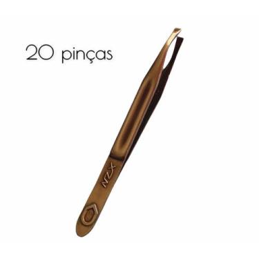 Imagem de Kit 20 Pinças De Sobrancelha Nzx Bronze Profissional