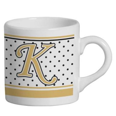Imagem de Caneca Small Alfabeto Poá Branco 180ml - Cerâmica Regina