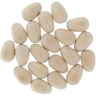 Imagem de koTTIYA 20 Peças De Ovos Madeira Sem Pintura, Artesanato Falso Páscoa Para Exibição, Pintura Decorativa Crianças Faça Você Mesmo