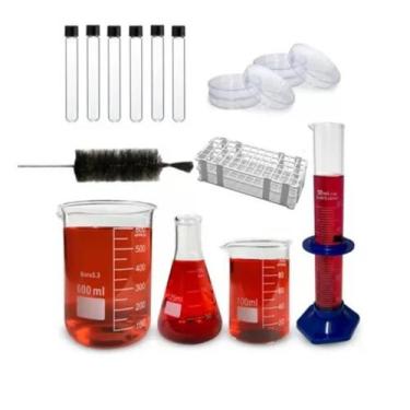 Imagem de kit vidraria laboratorio escola 32 peças - perfecta
