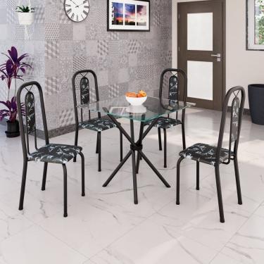 Imagem de Conjunto Sala de Jantar com 4 Cadeiras Lívia Preto