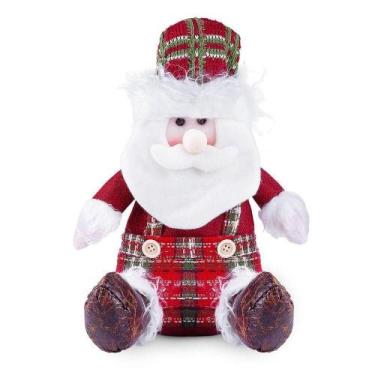 Imagem de Boneco De Natal Decorativo Sentado Em Poliéster 29cm Papai Noel - Zane