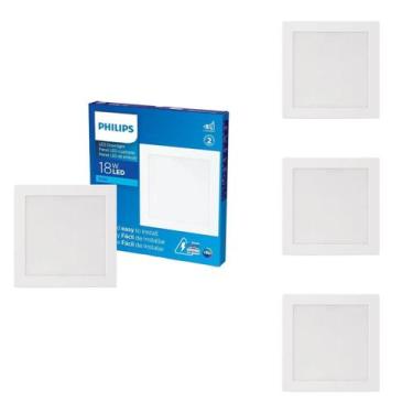 Imagem de 4 Luminária Led 18w Philips Sobrepor 6500k Luz Fria Bivolt, Bivolt