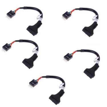 Imagem de Kit c/ 5 Adaptador conversor USB 3.0 Fêmea p/ USB 2.0 Macho p/ placa m