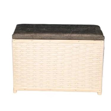 Imagem de Puff Baú de Brinquedos Infantil 100L – Bau Organizador de Brinquedos com Assento Suede em Fibra Sintética(BRANCO/CINZA)
