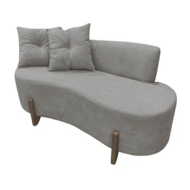 Imagem de Namoradeira Sofá Feijão Luna Orgânica Bouclé Cinza Claro - Mazzero Dec