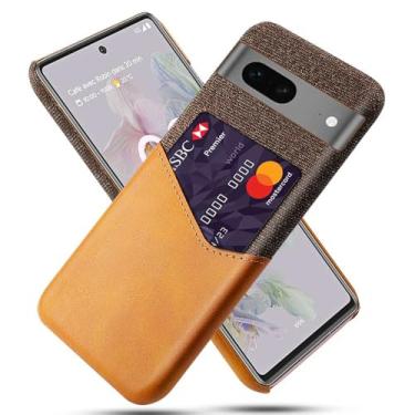 Imagem de Capa para Google Pixel 7a,Tela e tampa de couro PU,Anti-deslizante,Resistência à impressão digital,Caso de proteção de 360°com 1 slot de cartão atrás-Brown