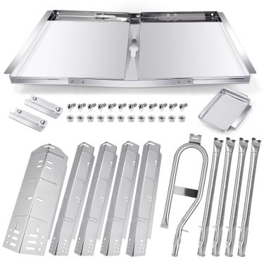 Imagem de Hiorucet Peças de reposição de grade de bandeja de graxa ajustáveis para Dyna Glo DGH450CRP, DGH474CRP, DGH483CRP, DGH485CRP, 61.0 cm-76.2 cm placa de calor escudos tubos queimadores para peças de